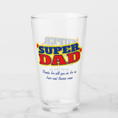 Super Papa aangepaste bericht rood blauw geel afbe Glas (Achterkant)