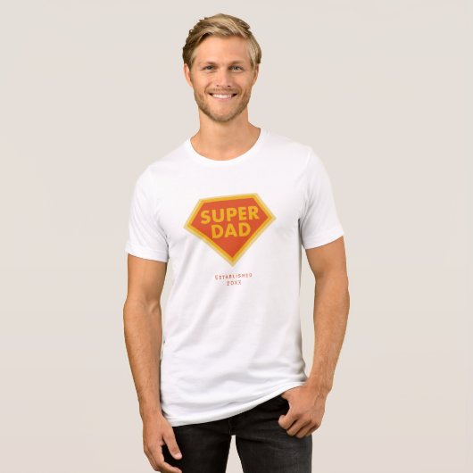 Super papa aangepaste jaar Tri-Blend shirt (Voorkant volledig)