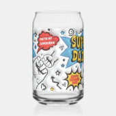 Super papa blij Vaderdag puffy opgeblazen Blikvorm Glas (Links)