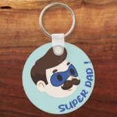 Super Papa Cartoon Badge Sleutelhanger (Achterkant)