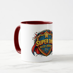 Super Papa Est 2026 Mok Vaderdag Held Geschenk