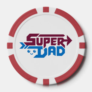 Super Papa Gamer Cadeau – Retro Poker Chips