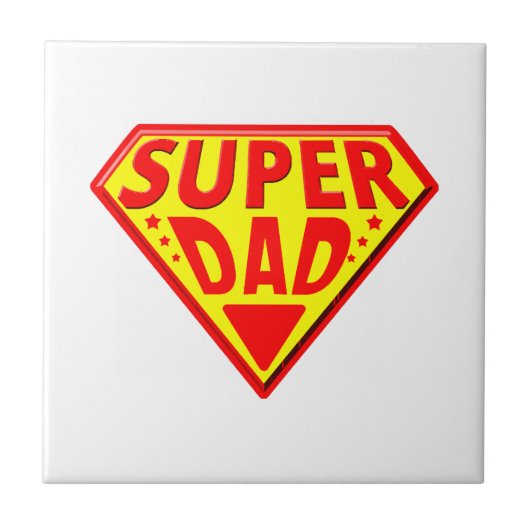 Super papa - Gefeliciteerd Vaderdag Tegeltje (Voorkant)