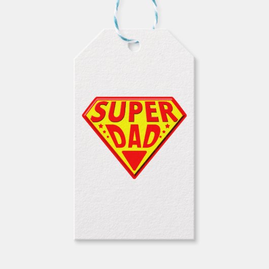 Super papa - Gelukkige Vaderdag Cadeaulabel (Voorkant)
