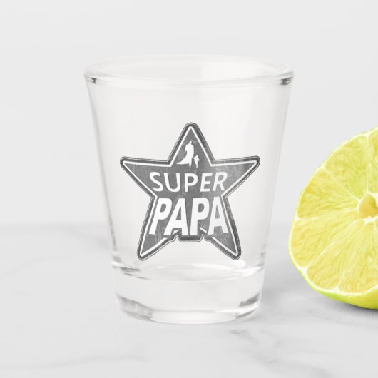 Super Papa Gray Shot Glas (Voorkant)