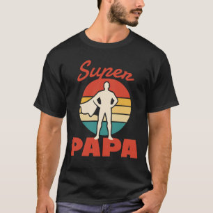 Super papa helden silhouet t-shirt ontwerp