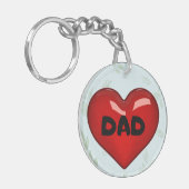 Super papa l Rode hart l Vaderdag Sleutelhanger (Voorkant Links)