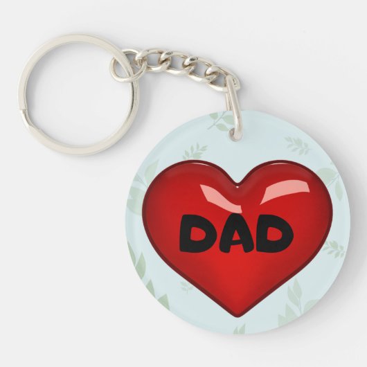 Super papa l Rode hart l Vaderdag Sleutelhanger (Voorkant)