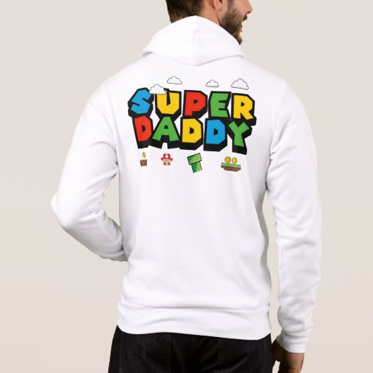 SUPER PAPA MARIO STIJL HOODIE (Achterkant)