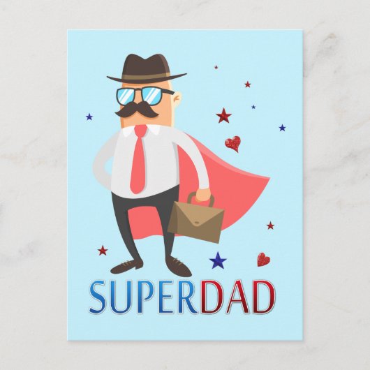 Super papa met een Schattige Briefkaart van heldha (Voorkant)