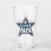 Super Papa Red White en Blue Glas (Achterkant)