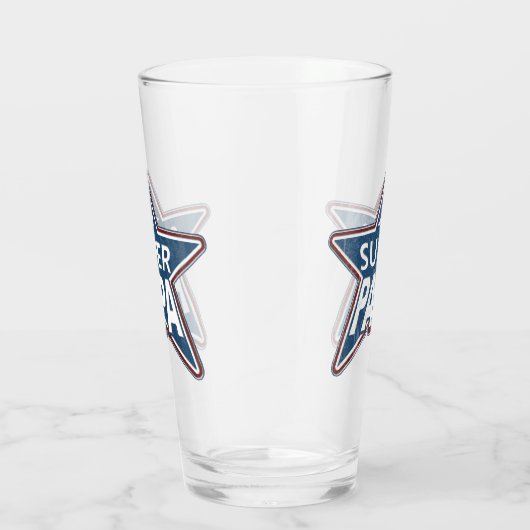 Super Papa Red White en Blue Glas (Rechts)