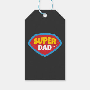 Super Papa Retro Superhelden Badge Cadeaulabel