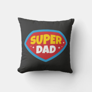 Super Papa Retro Superhelden Badge Kussen