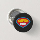 Super Papa Retro Superhelden Badge Ronde Button 3,2 Cm (Voorkant /achterkant)