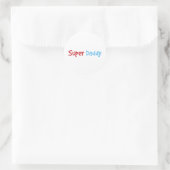 Super papa ronde sticker (Tas)