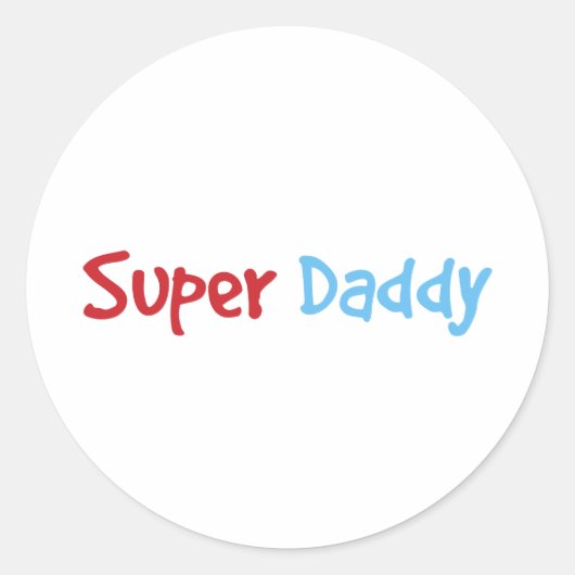 Super papa ronde sticker (Voorkant)