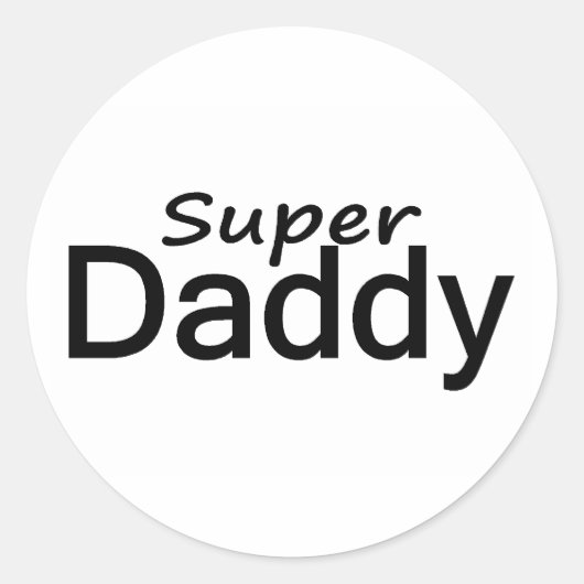 Super papa ronde sticker (Voorkant)