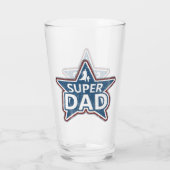 Super Papa Rood Wit en Blauw Glas (Achterkant)