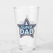 Super Papa Rood Wit en Blauw Glas (Voorkant)