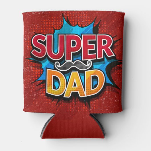 Super papa snor moderne grunge blikjeskoeler (Voorkant)