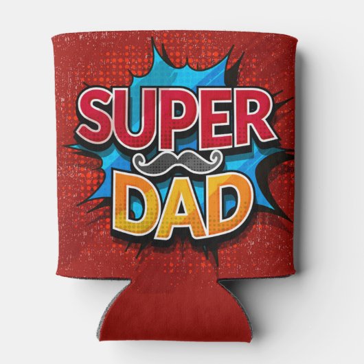 Super papa snor moderne grunge blikjeskoeler (Achterkant)