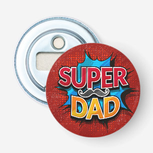 Super papa snor moderne grunge button flesopener