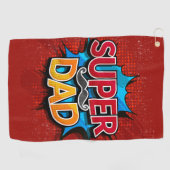 Super papa snor moderne grunge golfhanddoek (Horizontaal)