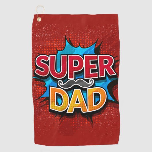 Super papa snor moderne grunge golfhanddoek (Voorkant)