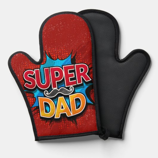 Super papa snor moderne grunge ovenwant (Voorkant / Achterkant)