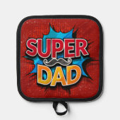 Super papa snor moderne grunge pannenlap (Voorkant)