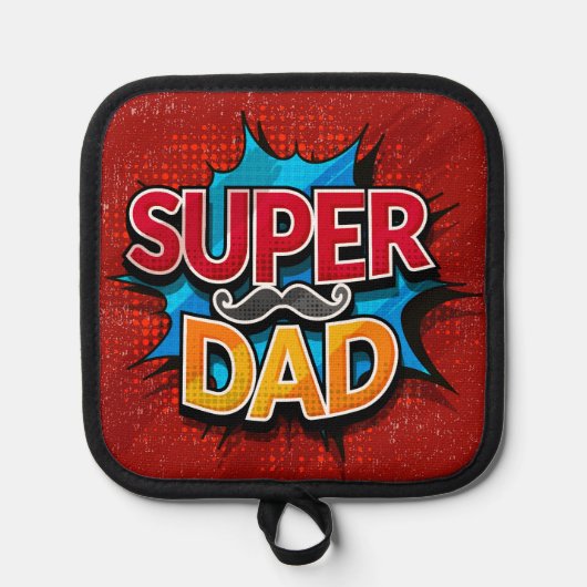 Super papa snor moderne grunge pannenlap (Voorkant)