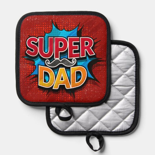 Super papa snor moderne grunge pannenlap (Voorkant / Achterkant)