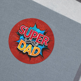 Super papa snor moderne grunge ronde sticker