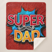Super papa snor moderne grunge sherpa deken (Voorkant)