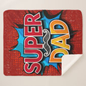 Super papa snor moderne grunge sherpa deken (Voorkant (horizontaal))