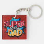 Super papa snor moderne grunge sleutelhanger (Achterkant)