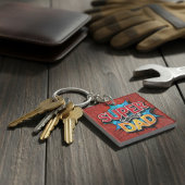 Super papa snor moderne grunge sleutelhanger