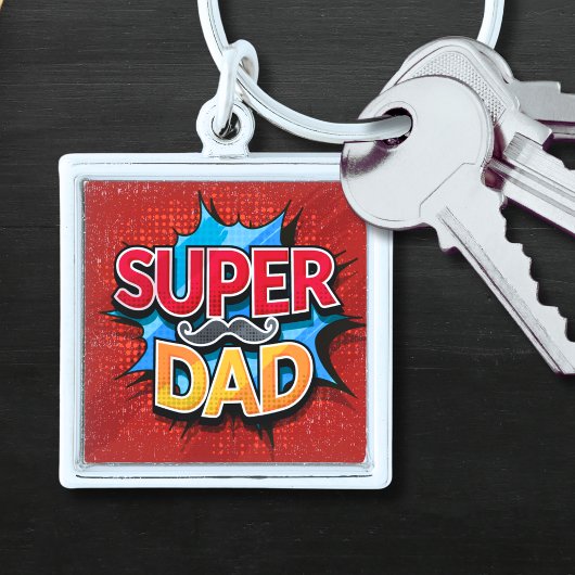 Super papa snor moderne grunge sleutelhanger