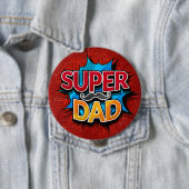 Super Papa Snorhaar Strips Grunge Ronde Button 4,0 Cm (In situ)