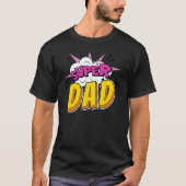 Super papa stripboek verjaardagsfeestje t-shirt (Voorkant)