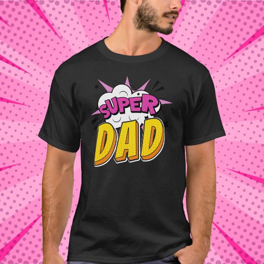 Super papa stripboek verjaardagsfeestje t-shirt