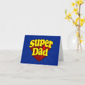 Super Papa, Superhero Rood/Geel/Blauw Vaderdag Kaart (Gele Bloem)