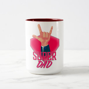 Super papa tweekleurige koffiemok