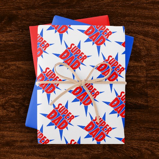Super Papa Vaderdag Cadeauverpakking Inpakpapier Vel