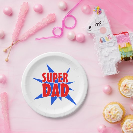 Super Papa Vaderdag Party Papier Borden Papieren Bordje (Feest)