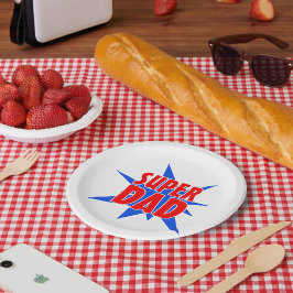 Super Papa Vaderdag Party Papier Borden Papieren Bordje