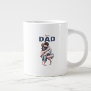 Super Papa Watercolor Design Grote Koffiekop