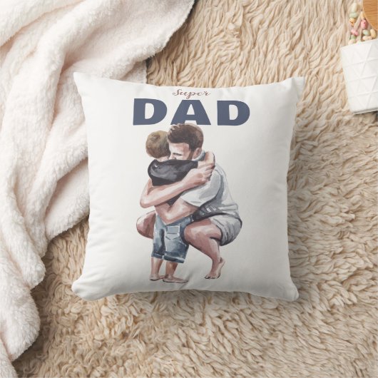 Super Papa Watercolor Design Kussen (Deken)