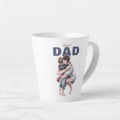 Super Papa Watercolor Design Latte Mok (Rechterhoek)